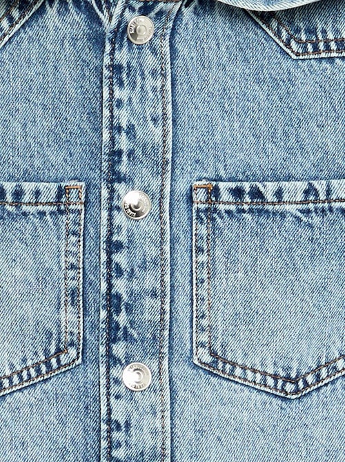 Chemise à capuche en denim - Kiabi