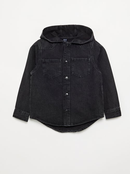Chemise à capuche en denim - Kiabi