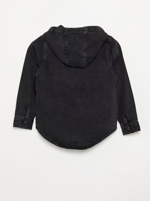 Chemise à capuche en denim - Kiabi