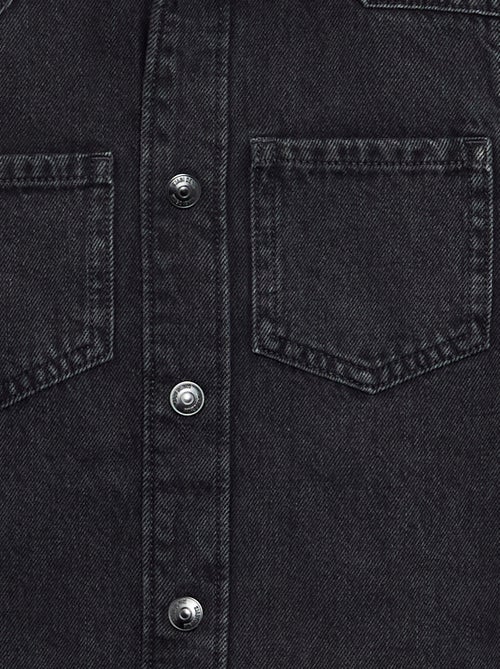 Chemise à capuche en denim - Kiabi