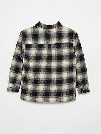 Chemise à carreau en flanelle à capuche