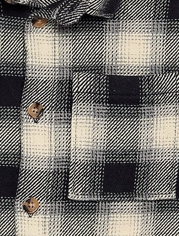 Chemise à carreau en flanelle à capuche