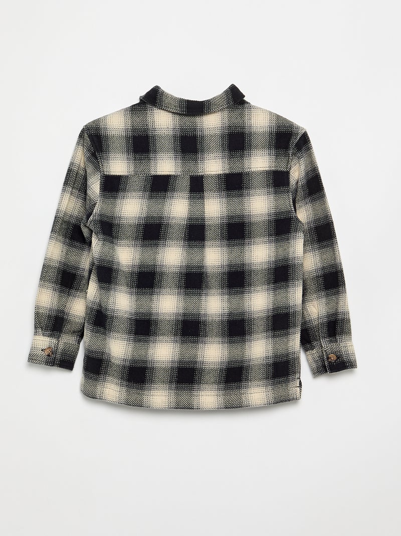 Chemise à carreau en flanelle à capuche Blanc - Kiabi
