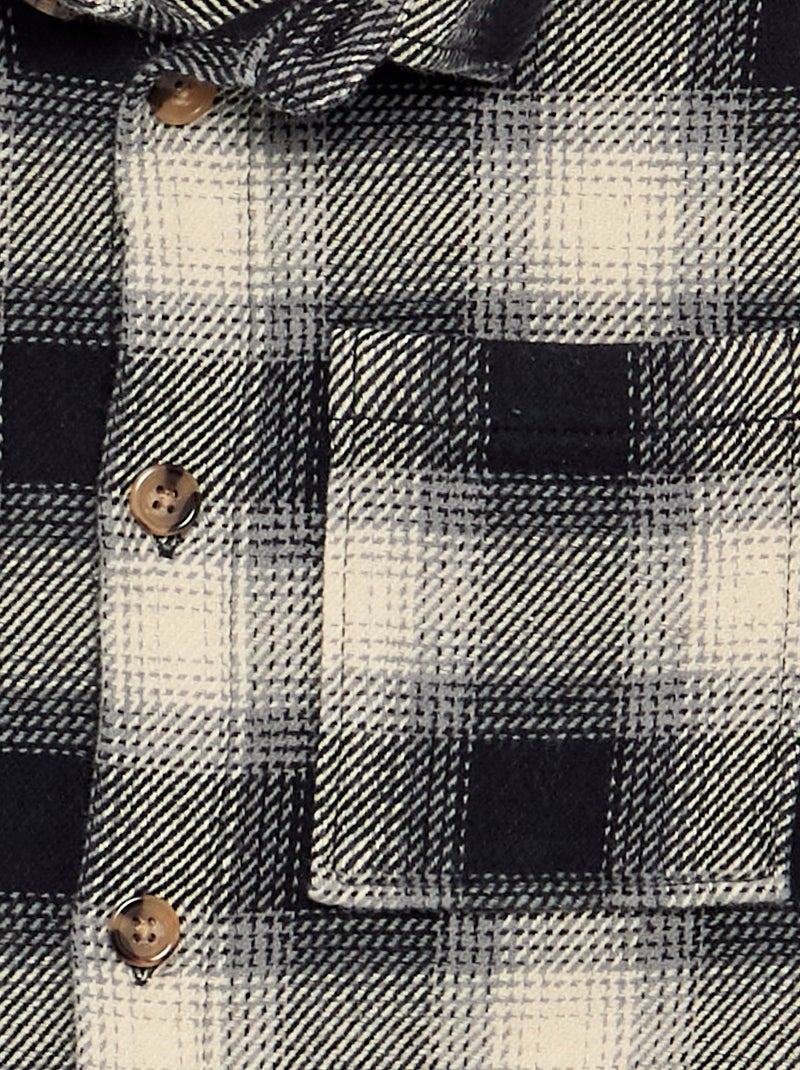 Chemise à carreau en flanelle à capuche Blanc - Kiabi