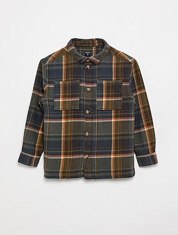 Chemise à carreau en flanelle à capuche