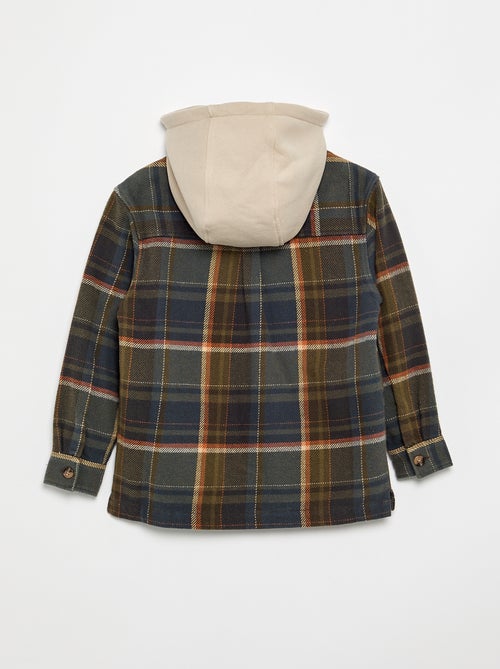 Chemise à carreau en flanelle à capuche - Kiabi