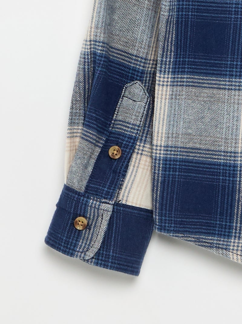 Chemise à carreaux - collection facile à enfiler Bleu - Kiabi