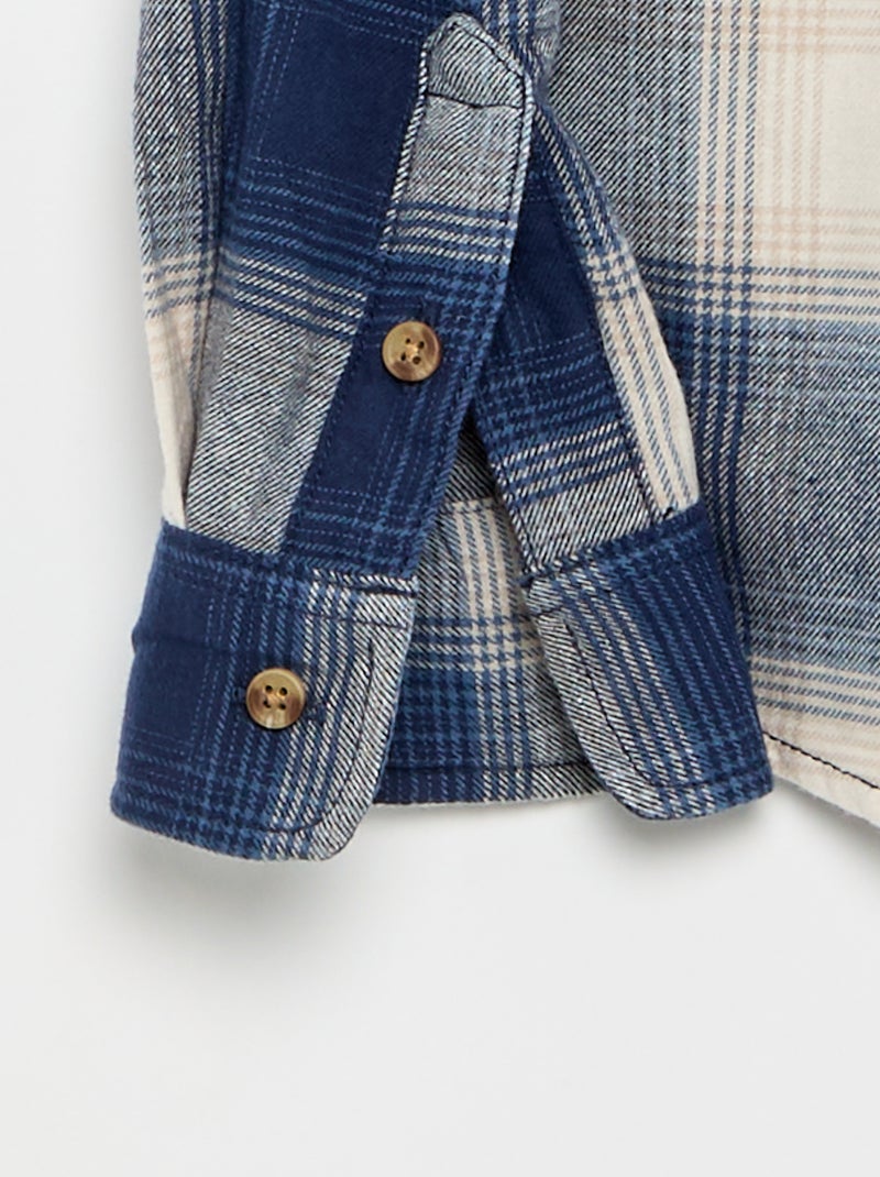Chemise à carreaux - collection facile à enfiler Bleu - Kiabi