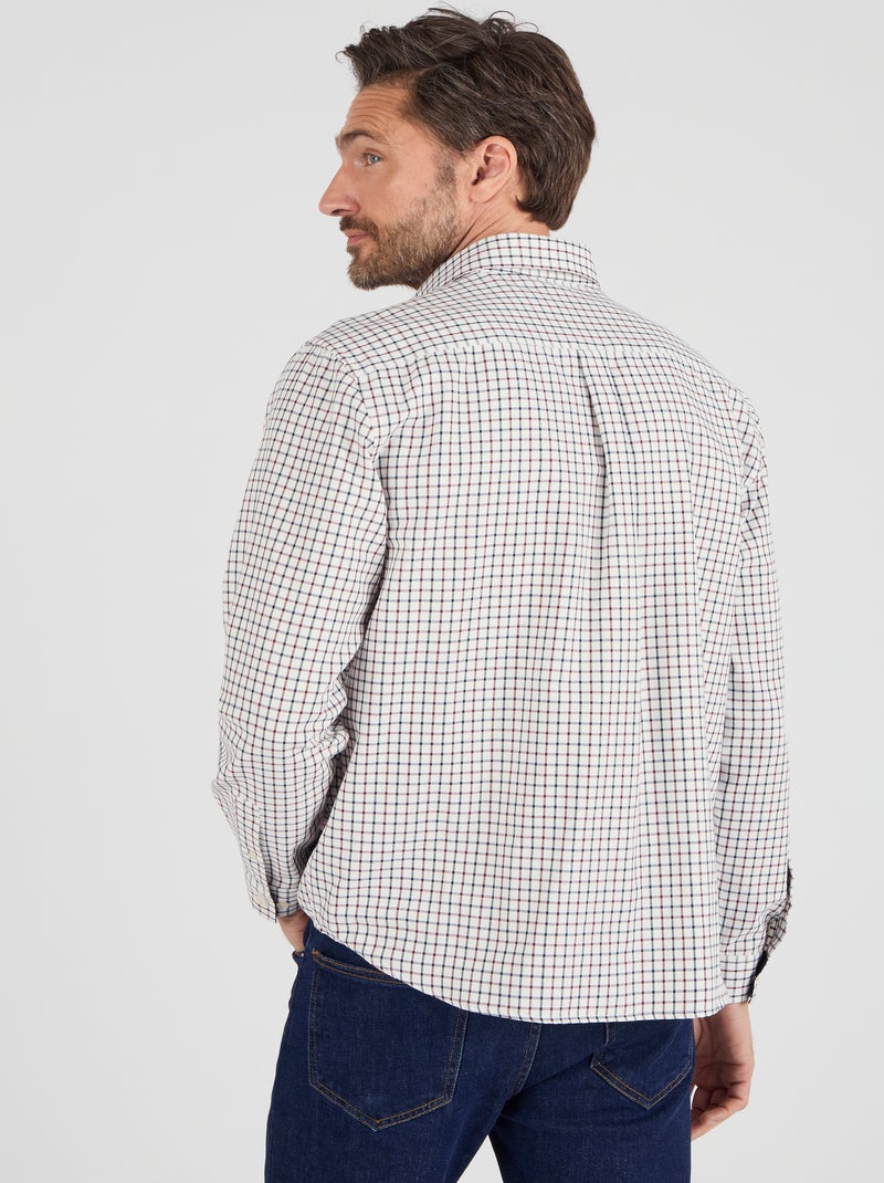 Chemise à carreaux - Damart Beige - Kiabi