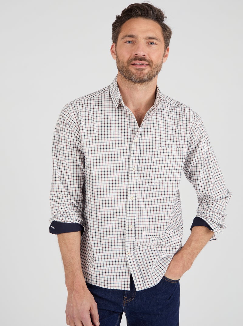 Chemise à carreaux - Damart Beige - Kiabi