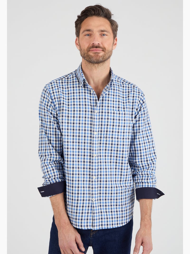 Chemise à carreaux - Damart Bleu - Kiabi