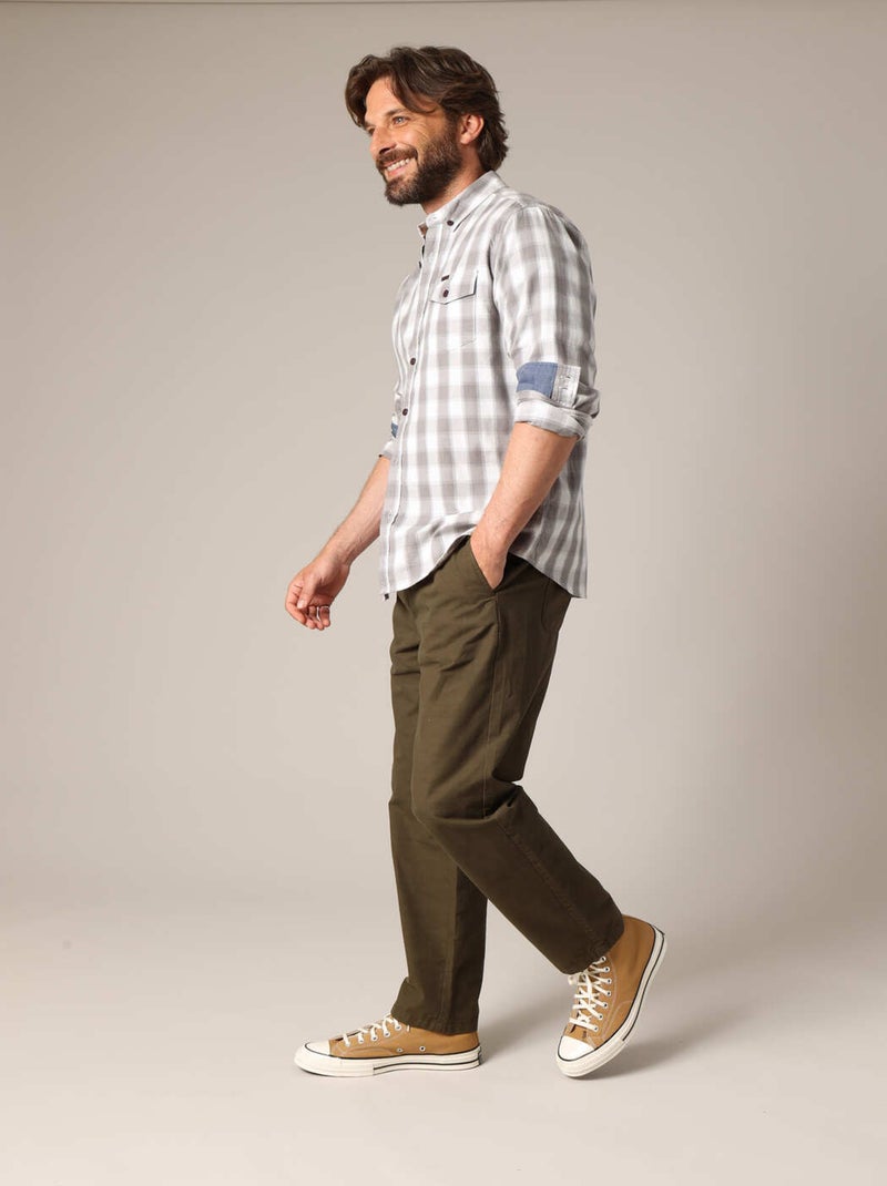 Chemise à carreaux 100 % coton 'Deeluxe' Gris - Kiabi