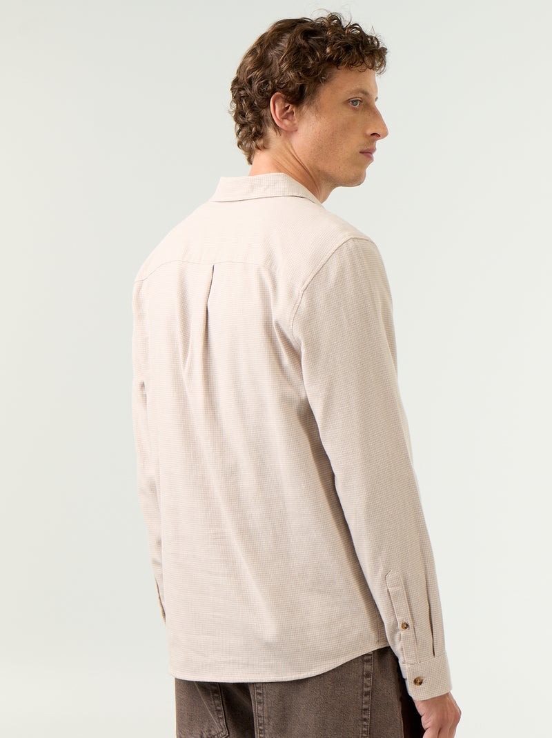 Chemise à carreaux Beige - Kiabi