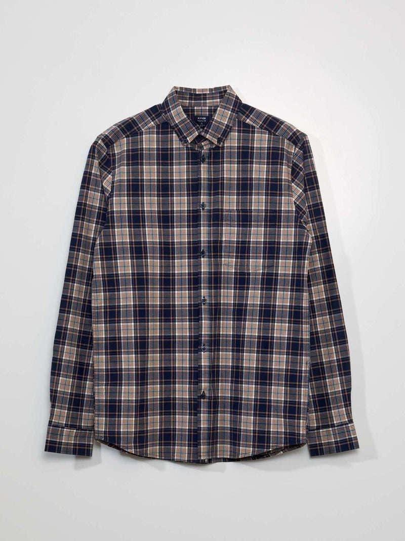 Chemise à carreaux Bleu - Kiabi