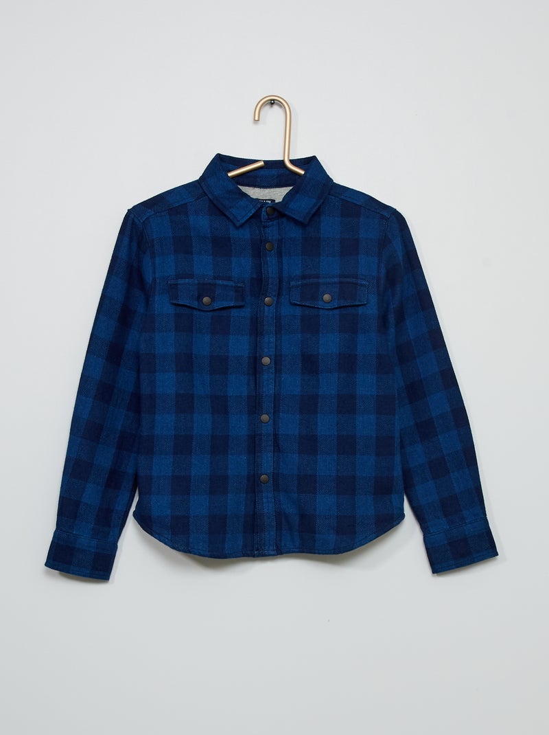 Chemise à carreaux BLEU - Kiabi