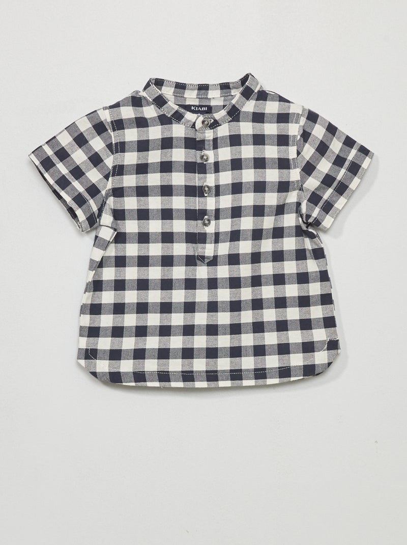 Chemise à carreaux Bleu - Kiabi
