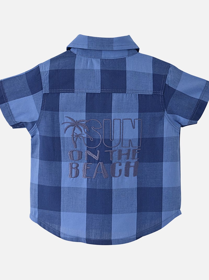CHEMISE A CARREAUX BLEUE Bleu - Kiabi