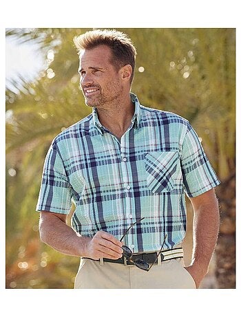 Chemise à Carreaux Effet Gaufré Cyclades - ATLAS FOR MEN