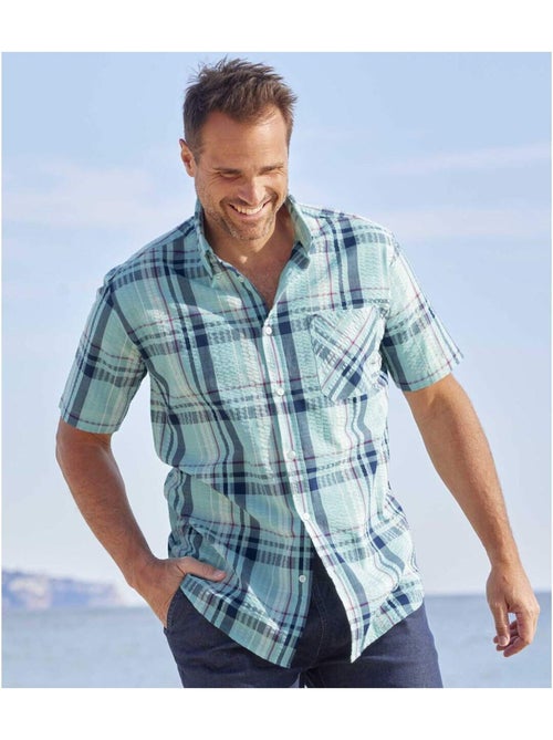 Chemise à Carreaux Effet Gaufré Cyclades   - ATLAS FOR MEN - Kiabi