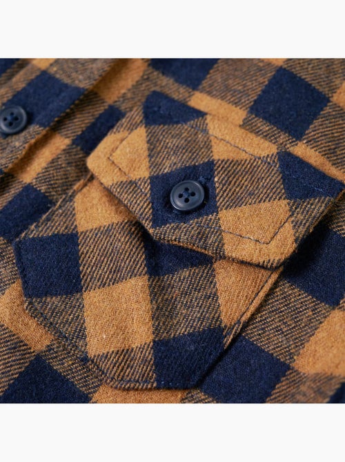 Chemise à carreaux en coton col pointu boutonnée - vidaxl - Kiabi