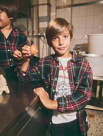 Chemise à carreaux en coton, MO Fashion