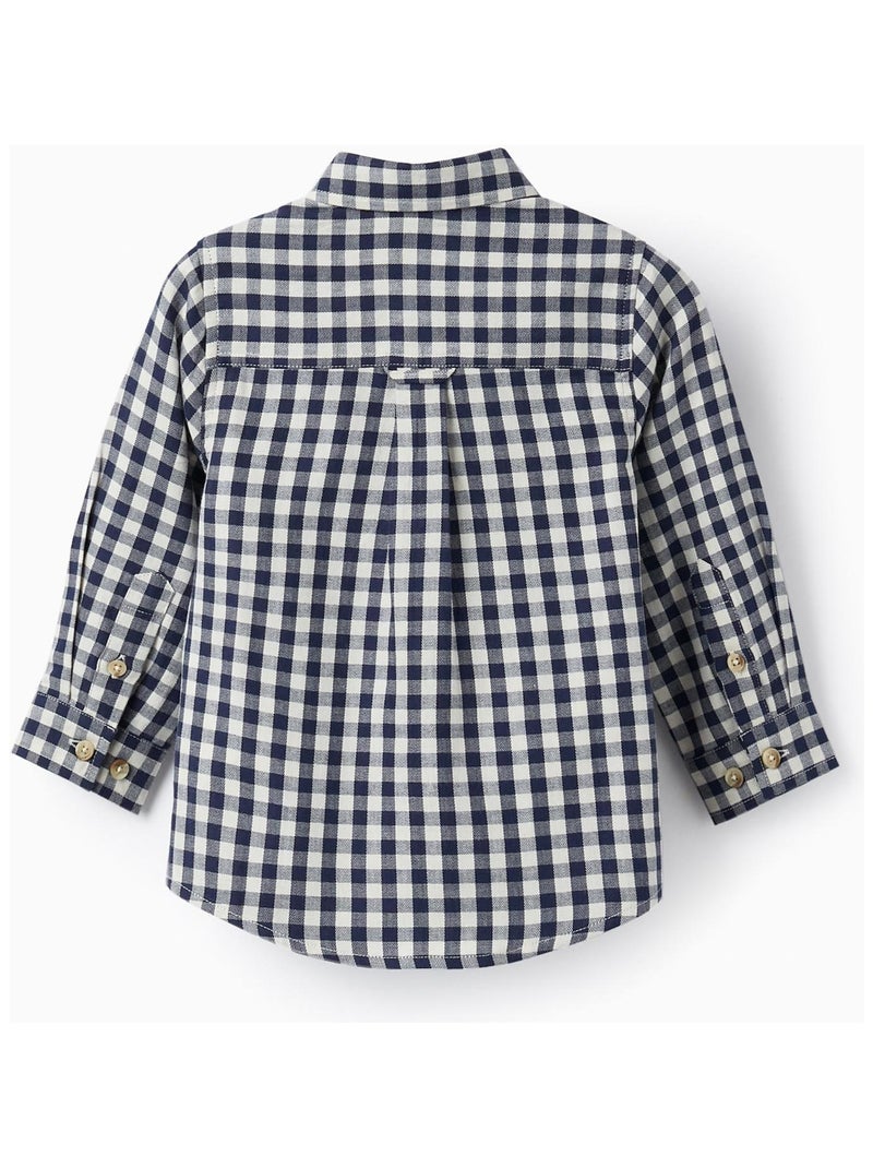Chemise à carreaux en coton pour bébé garçon manches longues  LITERATURE CLUB Bleu foncé - Kiabi