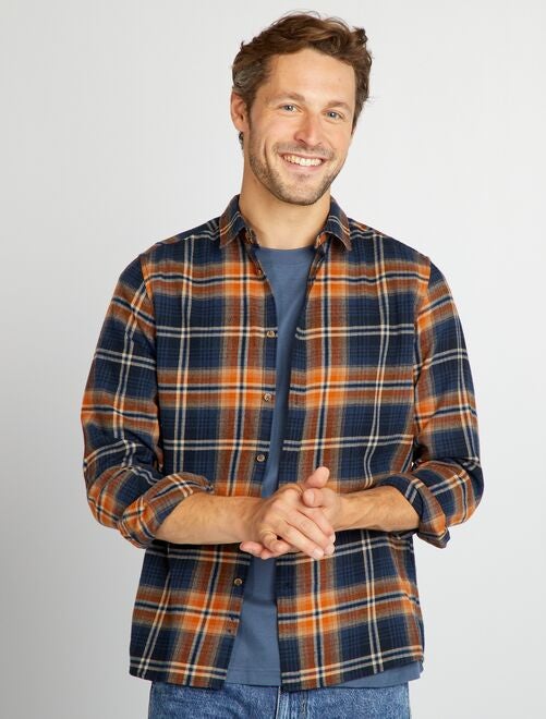 Chemise à carreaux en flanelle - Kiabi