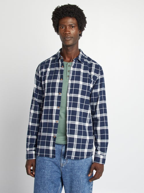 Chemise à carreaux en flanelle - Kiabi