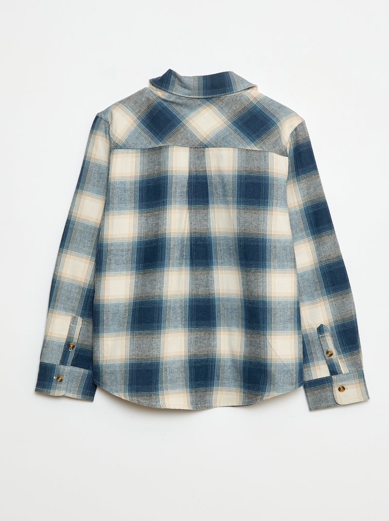 Chemise à carreaux en flanelle Bleu - Kiabi