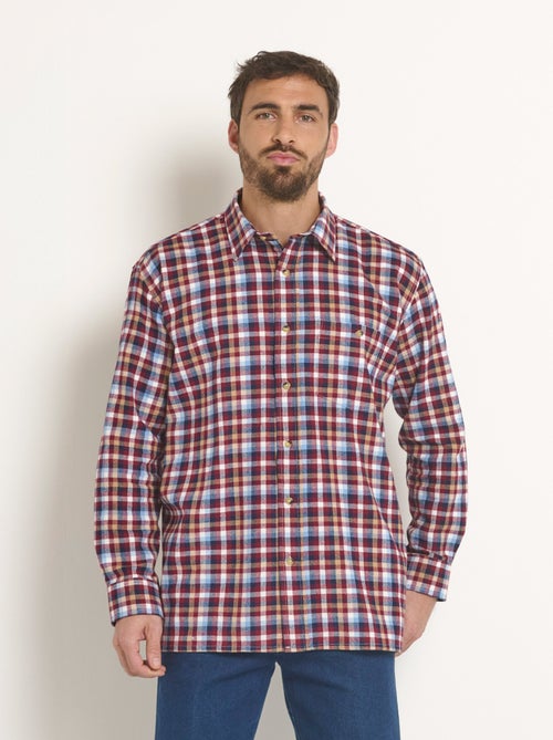 Chemise à carreaux en flanelle chaude - Afibel - Kiabi