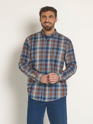 Chemise à carreaux en flanelle chaude