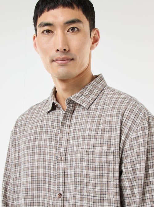 Chemise à carreaux en flanelle de coton - Kiabi