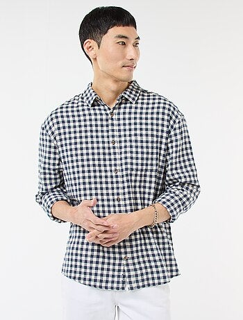 Chemise à carreaux en flanelle de coton
