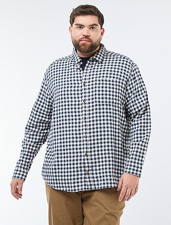 Chemise à carreaux en flanelle de coton