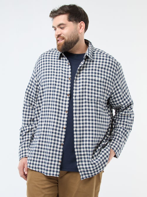 Chemise à carreaux en flanelle de coton - Kiabi
