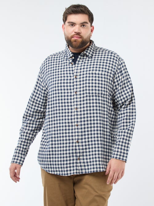 Chemise à carreaux en flanelle de coton - Kiabi