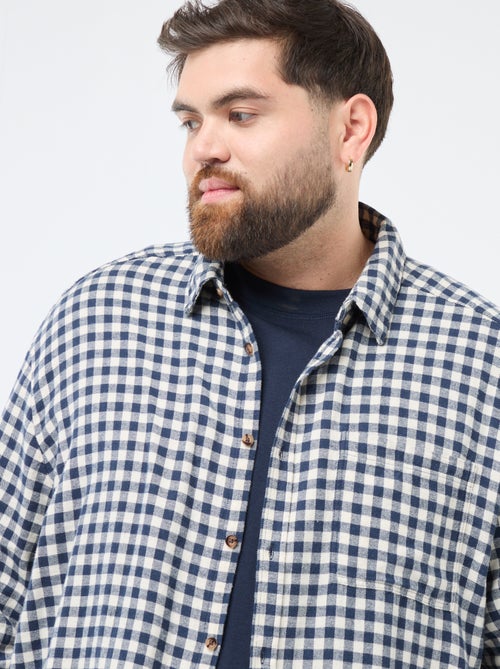 Chemise à carreaux en flanelle de coton - Kiabi