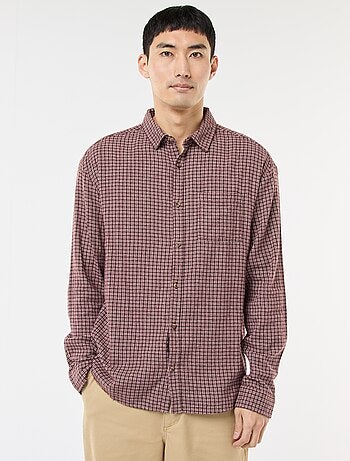 Chemise à carreaux en flanelle de coton