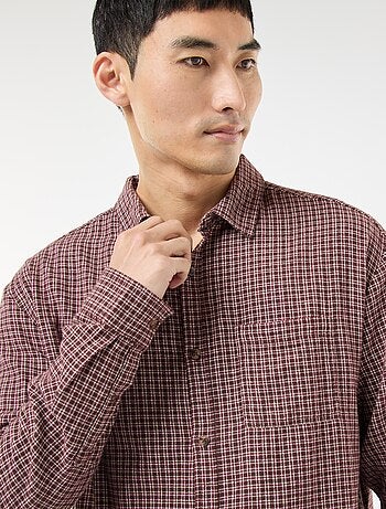 Chemise à carreaux en flanelle de coton