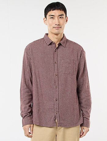 Chemise à carreaux en flanelle de coton