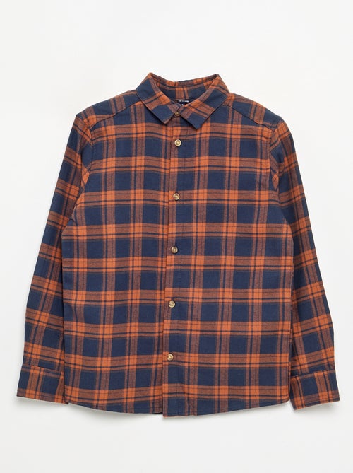 Chemise à carreaux en flanelle - Kiabi