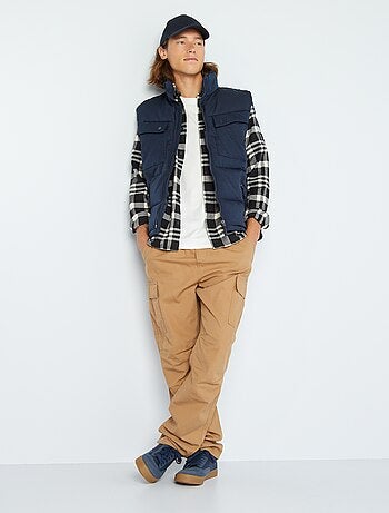 Chemise LL Bean Homme Bleu à Carreaux - Flanelle, Manches Longues, Taille L