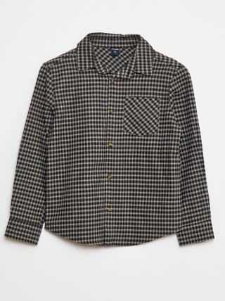 Chemise manches longues coton ecru bébé garçon | La Halle