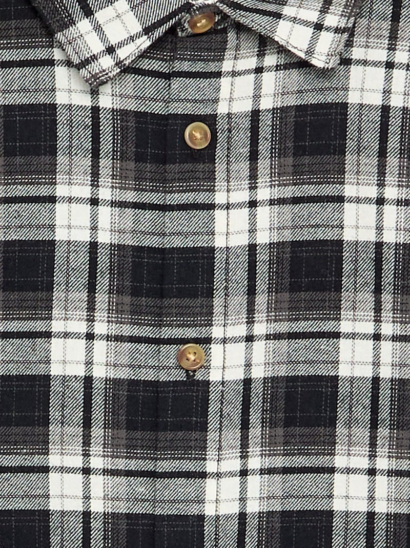 Chemise à carreaux en flanelle Noir - Kiabi