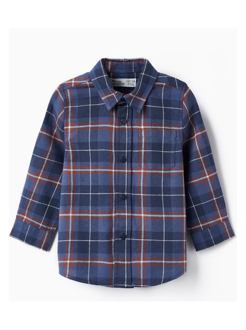 Chemise à Carreaux en Flanelle pour Bébé Garçon manches longues  ACE CLUBS Bleu foncé - Kiabi