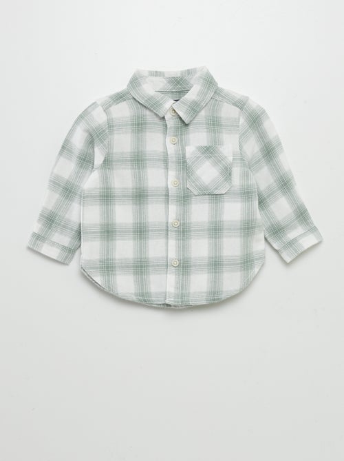 Chemise à carreaux en flanelle - Kiabi