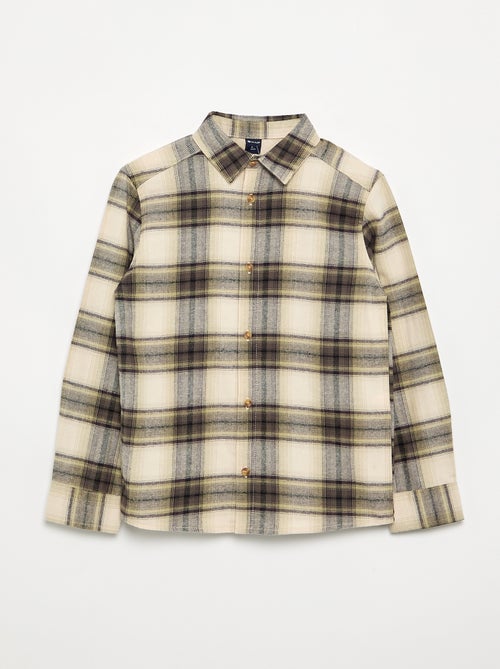 Chemise à carreaux en flanelle - Kiabi