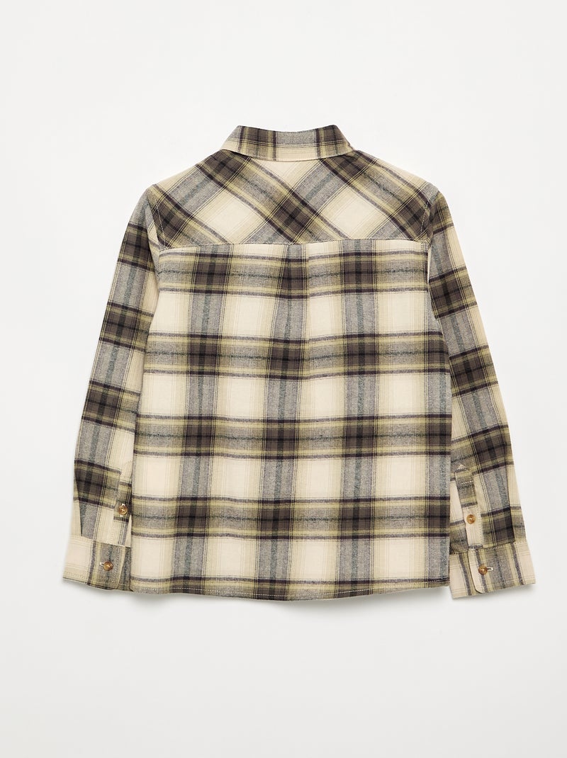 Chemise à carreaux en flanelle Vert - Kiabi