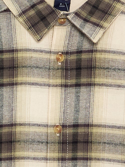 Chemise à carreaux en flanelle - Kiabi