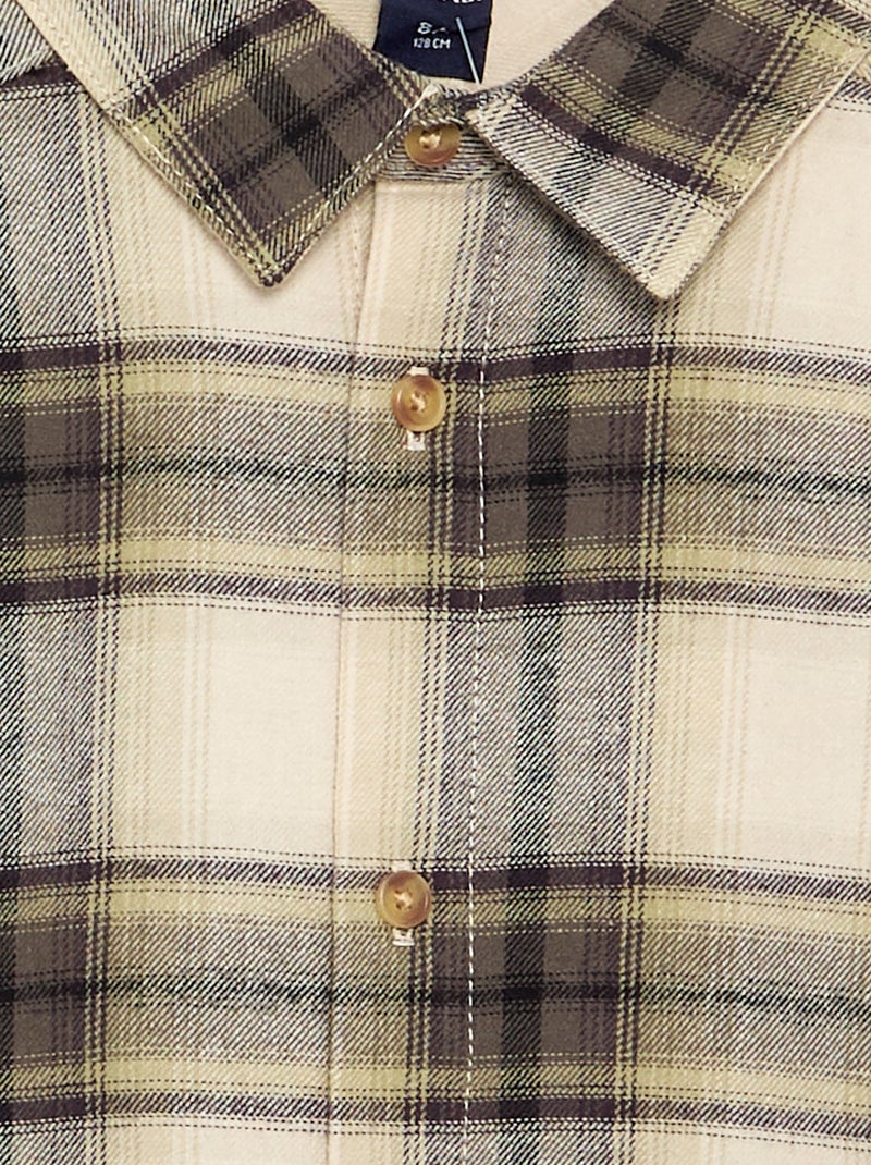Chemise à carreaux en flanelle Vert - Kiabi